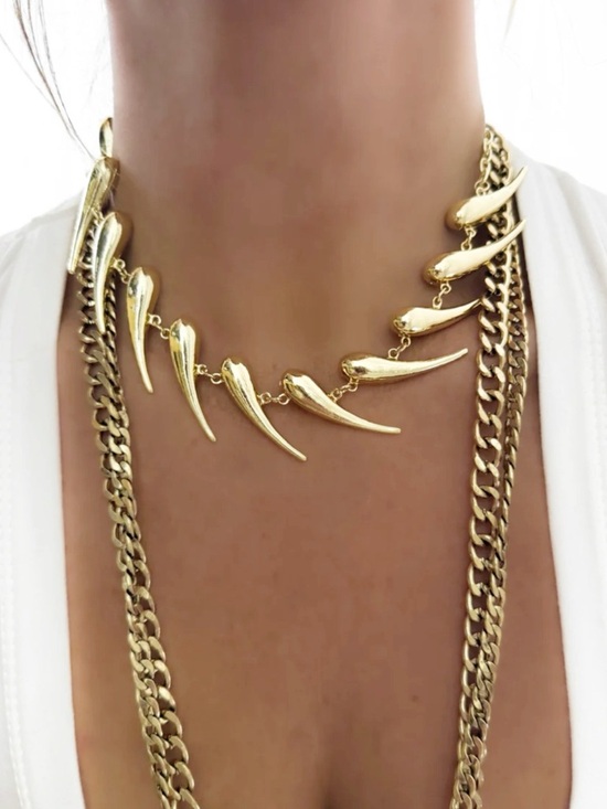 Pebby Forevee Jewelry - New Pebby Forevee Teardrop Spike Punk Statement Necklace